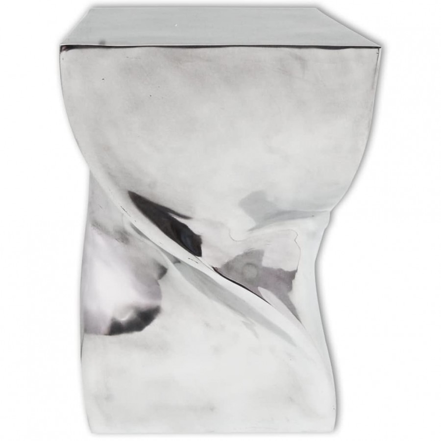 Table auxiliaire / Tabouret Forme torsadée Aluminium Argenté