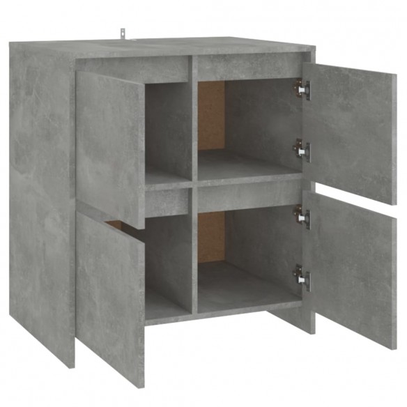 Buffets 2 pcs Gris béton 70x41x75 cm Aggloméré