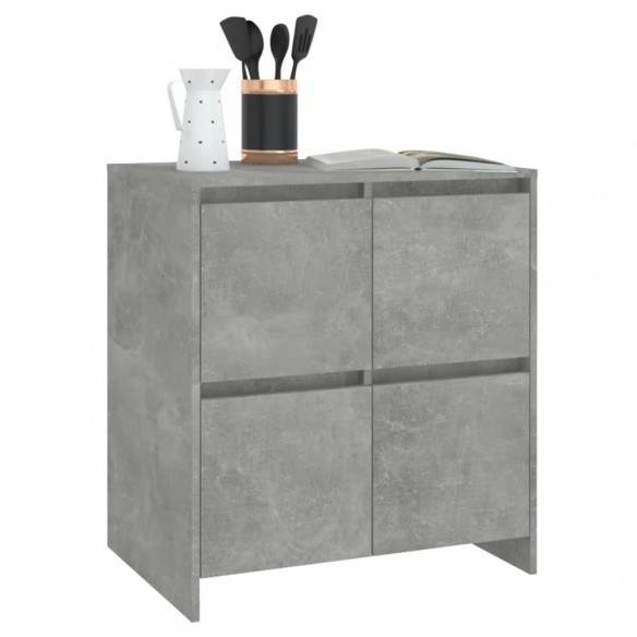 Buffets 2 pcs Gris béton 70x41x75 cm Aggloméré