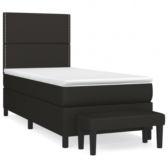 Cadre de lit avec matelas Noir 100x200 cm Tissu