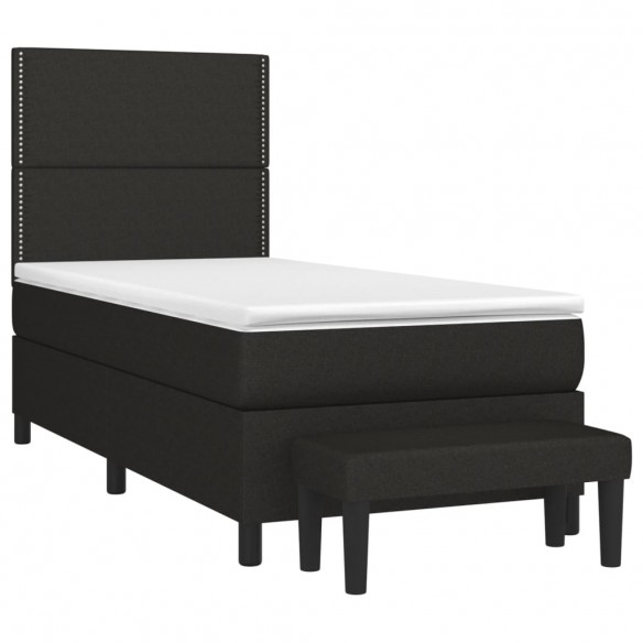 Cadre de lit avec matelas Noir 100x200 cm Tissu