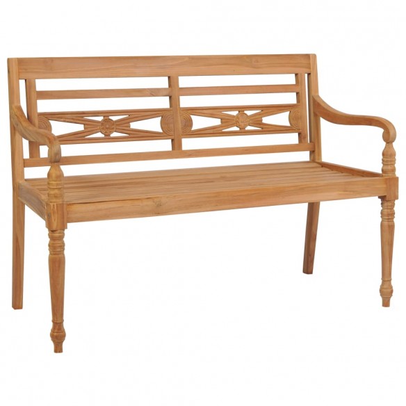 Banc Batavia avec coussin vert 150 cm Bois de teck massif