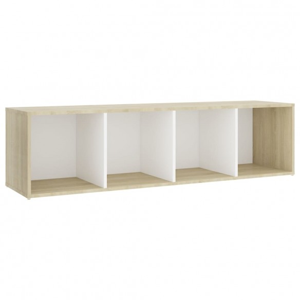 Meubles TV 3pcs Blanc et chêne sonoma 142,5x35x36,5cm Aggloméré