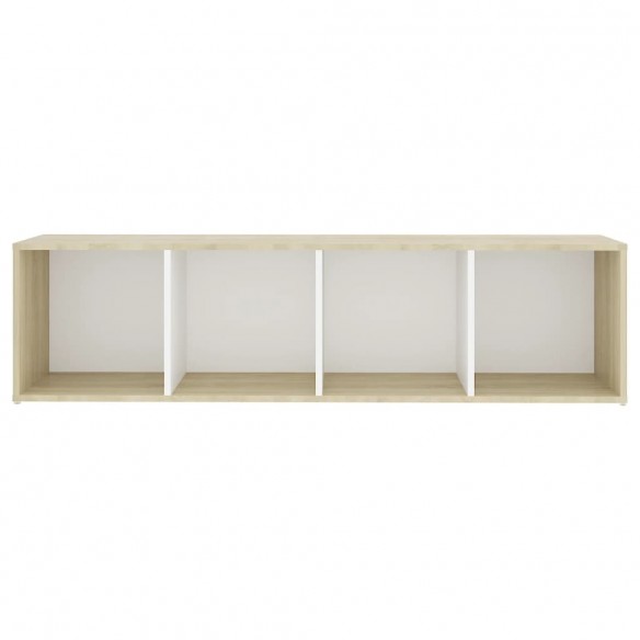 Meubles TV 3pcs Blanc et chêne sonoma 142,5x35x36,5cm Aggloméré