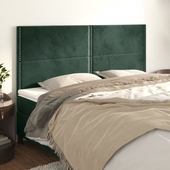 Têtes de lit 4 pcs Vert foncé 80x5x78/88 cm Velours