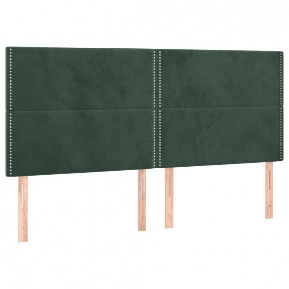 Têtes de lit 4 pcs Vert foncé 80x5x78/88 cm Velours