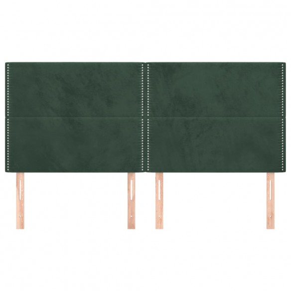 Têtes de lit 4 pcs Vert foncé 80x5x78/88 cm Velours