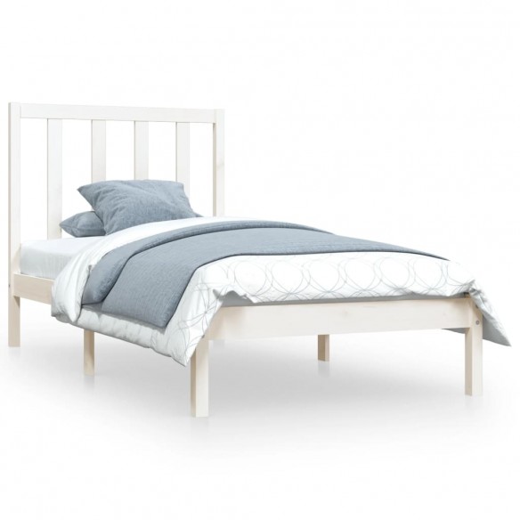 Cadre de lit Blanc Bois de pin massif 90x190 cm Simple