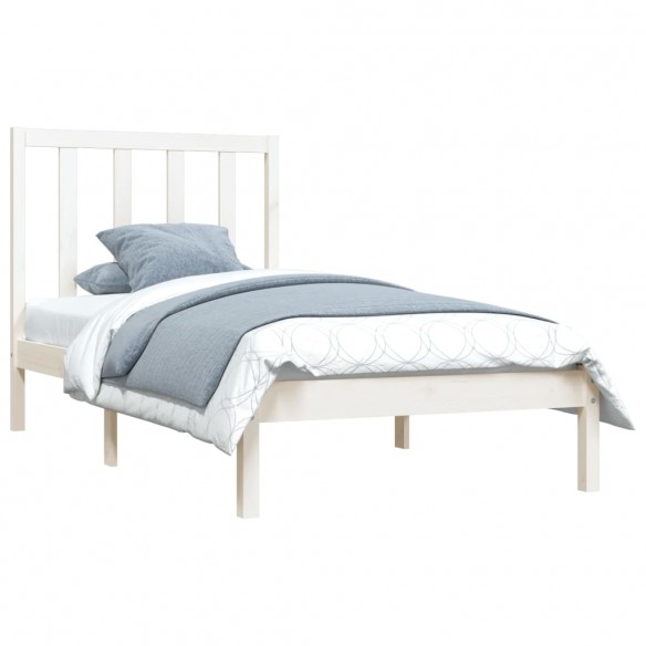 Cadre de lit Blanc Bois de pin massif 90x190 cm Simple