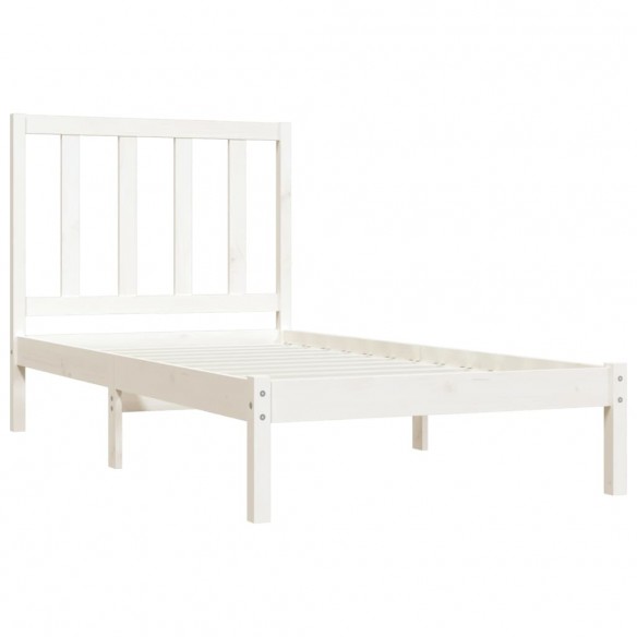 Cadre de lit Blanc Bois de pin massif 90x190 cm Simple