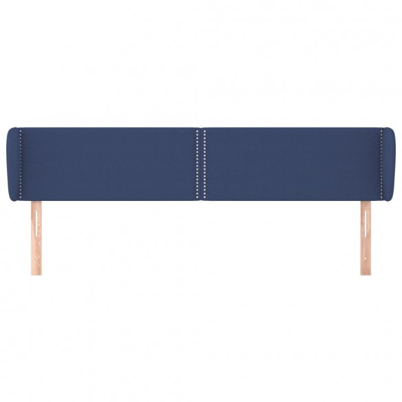 Tête de lit avec oreilles Bleu 183x23x78/88 cm Tissu