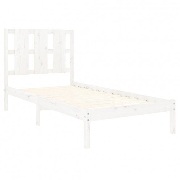 Cadre de lit Blanc Bois massif 90x190 cm Simple