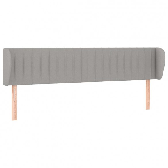 Tête de lit avec oreilles Gris clair 163x23x78/88 cm Tissu