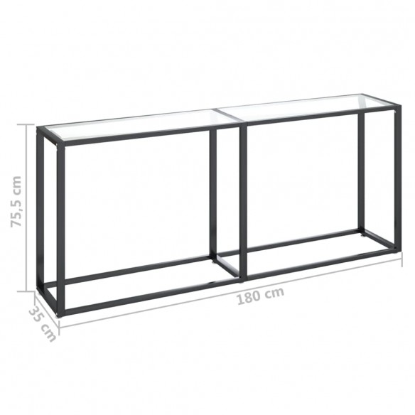 Table console Transparent 180x35x75,5 cm Verre trempé