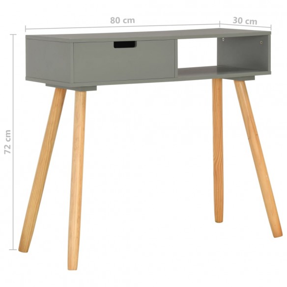 Table console Gris 80x30x72 cm Pin massif