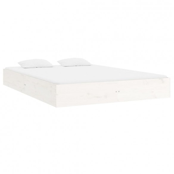 Cadre de lit blanc bois massif 180x200 cm super king