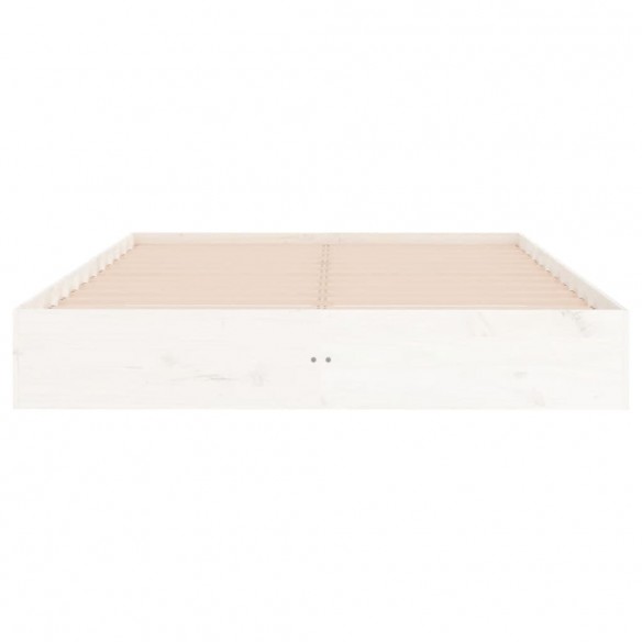 Cadre de lit blanc bois massif 180x200 cm super king