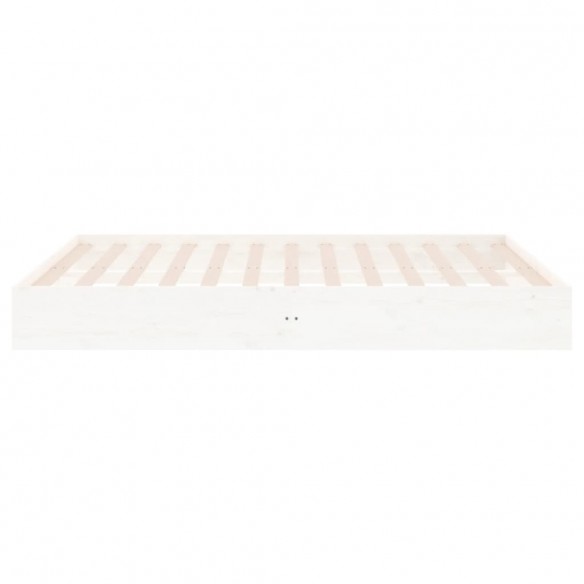 Cadre de lit blanc bois massif 180x200 cm super king