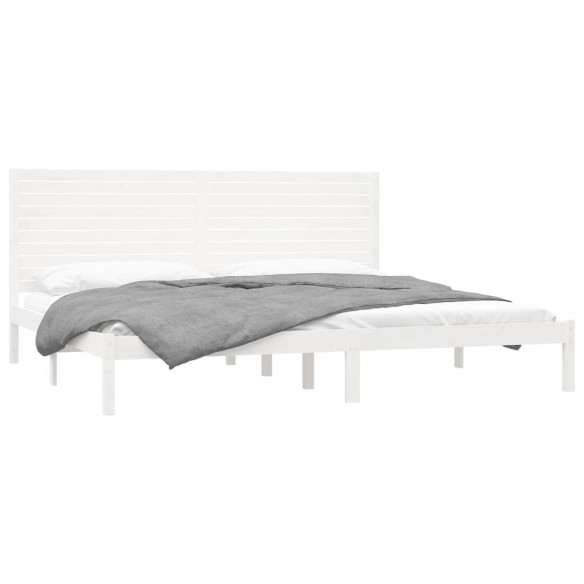 Cadre de lit Blanc Bois massif 180x200 cm Super King