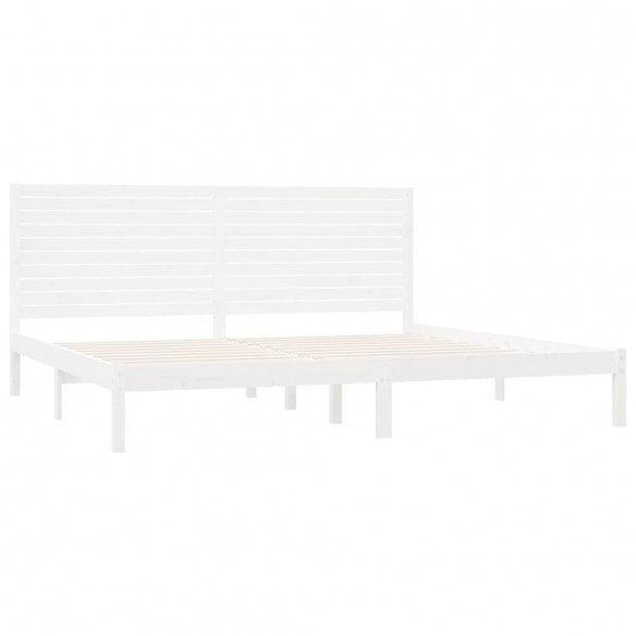 Cadre de lit Blanc Bois massif 180x200 cm Super King