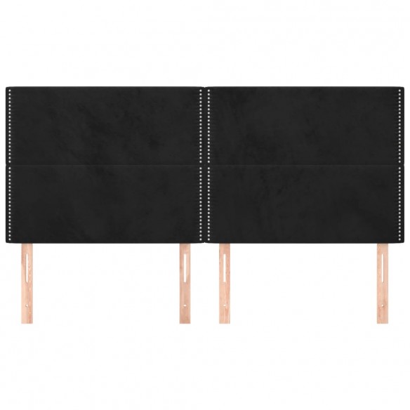 Têtes de lit 4 pcs Noir 90x5x78/88 cm Velours