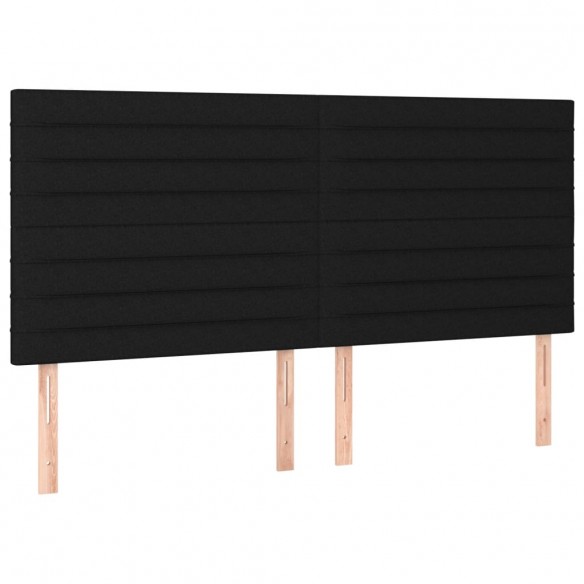 Cadre de lit avec matelas Noir 200x200 cm Tissu