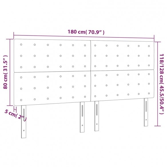 Têtes de lit 4 pcs Crème 90x5x78/88 cm Similicuir