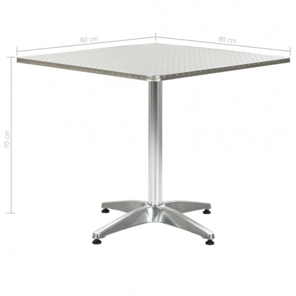 Table de jardin Argenté 80x80x70 cm Aluminium