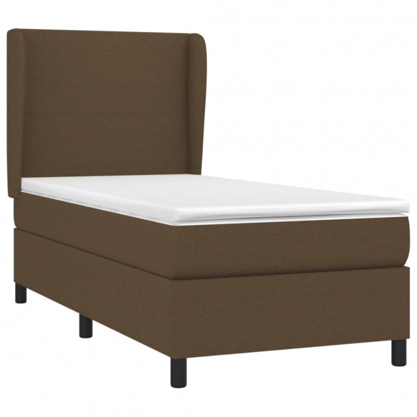 Cadre de lit avec matelas Marron foncé 90x200 cm