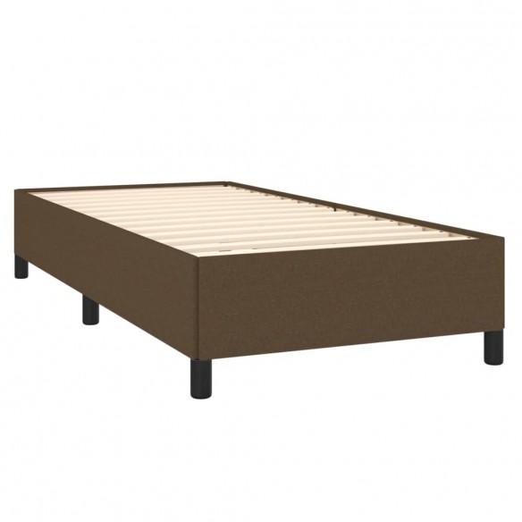 Cadre de lit avec matelas Marron foncé 90x200 cm