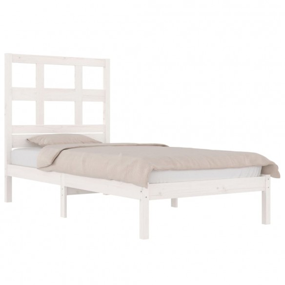 Cadre de lit Blanc Bois de pin massif 90x190 cm Simple