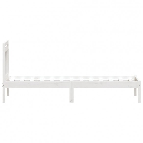 Cadre de lit Blanc Bois massif 75x190 cm Petit simple