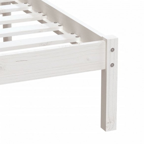 Cadre de lit Blanc Bois massif 75x190 cm Petit simple