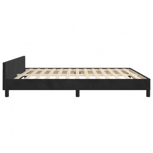Cadre de lit avec tête de lit Noir 180x200 cm Velours