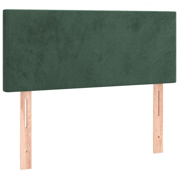 Cadre de lit avec matelas et LED Vert foncé 90x190cm