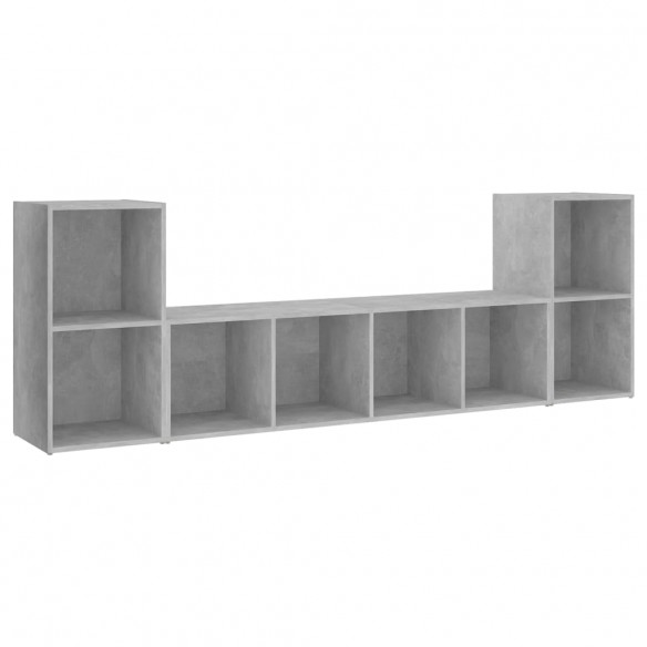 Ensemble de meubles TV 3 pcs Gris béton Aggloméré