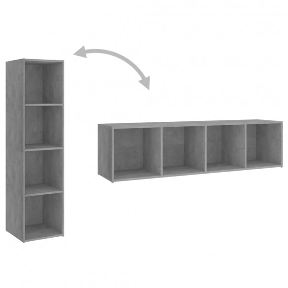 Ensemble de meubles TV 3 pcs Gris béton Aggloméré