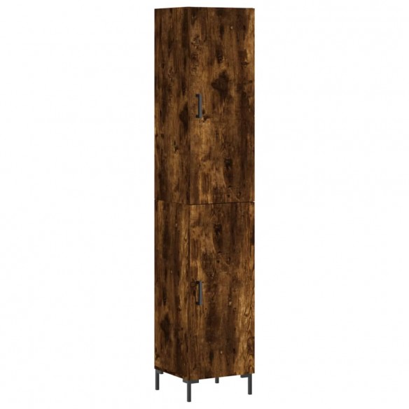 Buffet haut Chêne fumé 34,5x34x180 cm Bois d'ingénierie