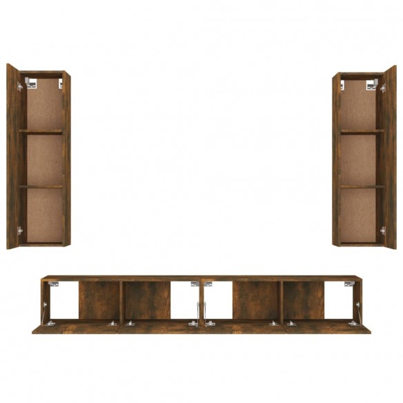 Ensemble de meubles TV 4 pcs Chêne fumé Bois d'ingénierie