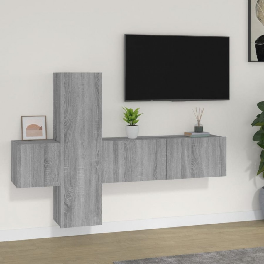 Ensemble de meubles TV 3 pcs Sonoma gris Bois d'ingénierie