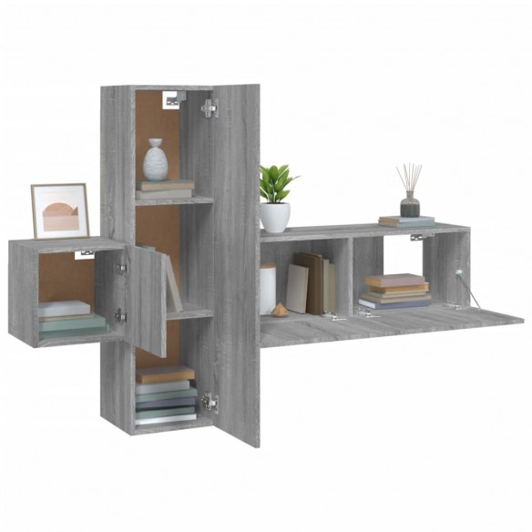 Ensemble de meubles TV 3 pcs Sonoma gris Bois d'ingénierie