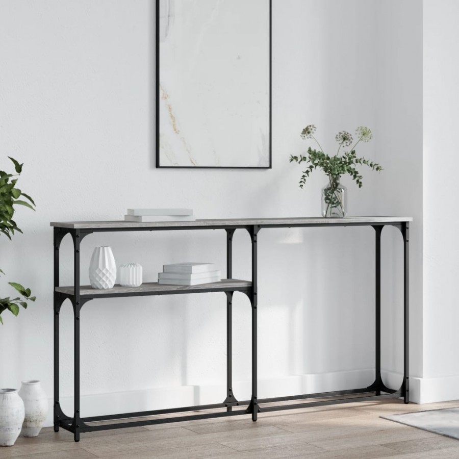 Table console sonoma gris 145x22,5x75 cm bois d'ingénierie