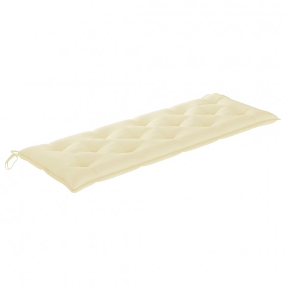 Banc Batavia avec coussin blanc crème 150cm Bois de teck massif