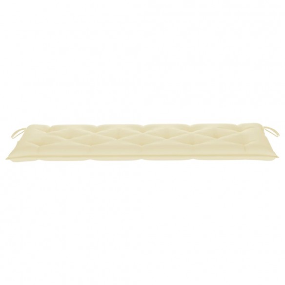 Banc Batavia avec coussin blanc crème 150cm Bois de teck massif