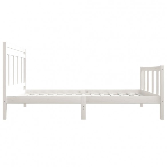 Cadre de lit Blanc Bois massif 75x190 cm Petit simple