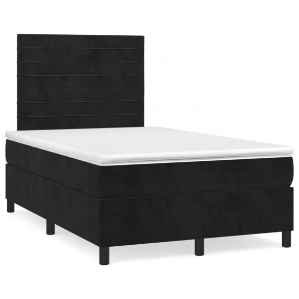 Cadre de lit avec matelas Noir 120x200 cm Velours