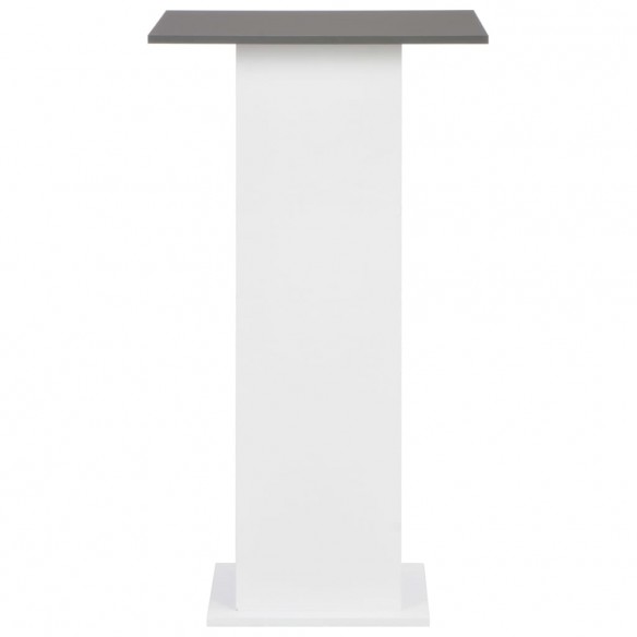 Table de bar Blanc et gris anthracite 60x60x110 cm