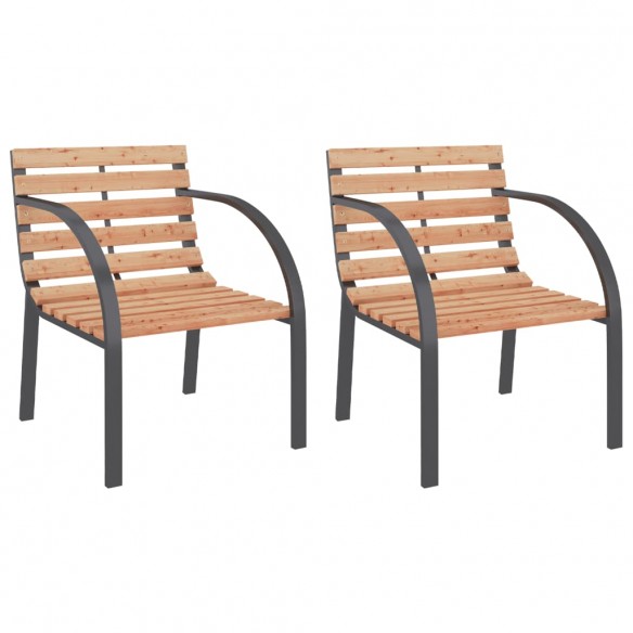 Chaises de jardin 2 pcs Bois