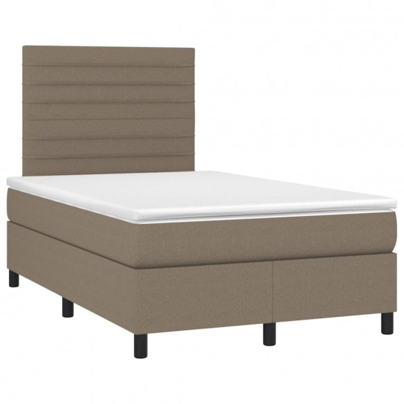 Cadre de lit avec matelas Taupe 120x200 cm Tissu