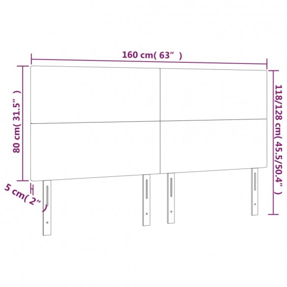 Têtes de lit 4 pcs Crème 80x5x78/88 cm Similicuir